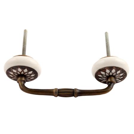 Cream Strewn Flat Ceramic-03 Bridge Handle